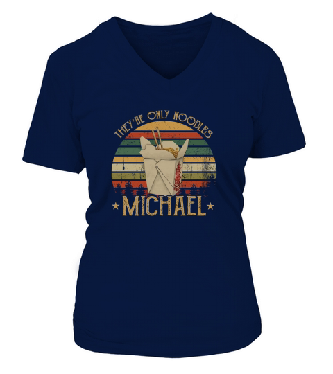 Theyre Only Noodles Michael Vintage V-neck T-Shirt Woman