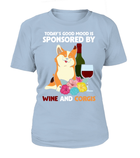 Funny Welsh Corgi Pembroke Dog and Wine Drinker Women's T-Shirt