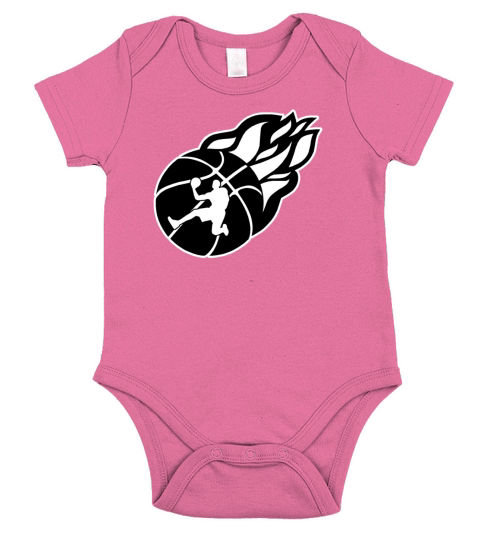 Basketball with Flames Short Sleeve Baby One-Piece