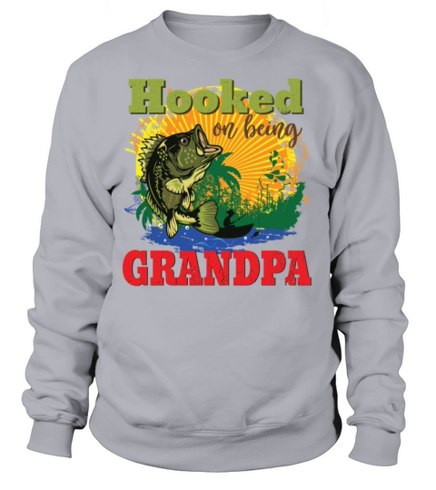 Mens Hooked On Being A Grandpa Bass Fishing Women's Sweatshirt