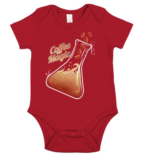 Erlenmeier Flask Coffee Beans Coffee Magic Short Sleeve Baby One-Piece