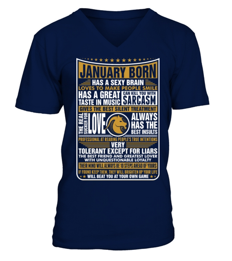 January Capricorn Born Men's V-Neck T-shirt