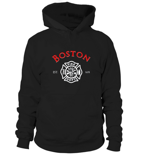 City of Boston Fire Department Massachusetts Fireman Est 1673 - Unisex Long Sleeve Hoodie Unisex
