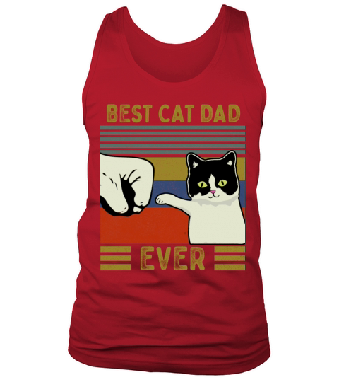 Vintage Best Cat Dad Ever Bump Tee Men's Tank Top