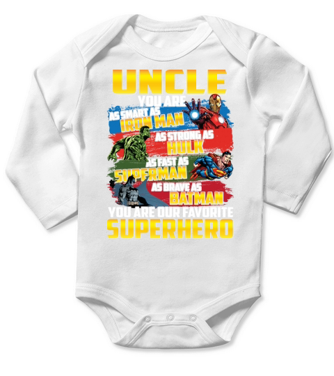Uncle is superhero Long Sleeve Baby One-Piece