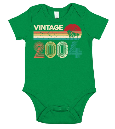 Vintage 2004 Retro Birthday Gift Men Woman Gifts Short Sleeve Baby One-Piece
