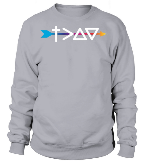 God Is Greater Arrow White Color Christian Men's Sweatshirt