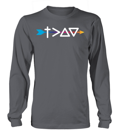 God Is Greater Arrow White Color Christian Men's Long Sleeve