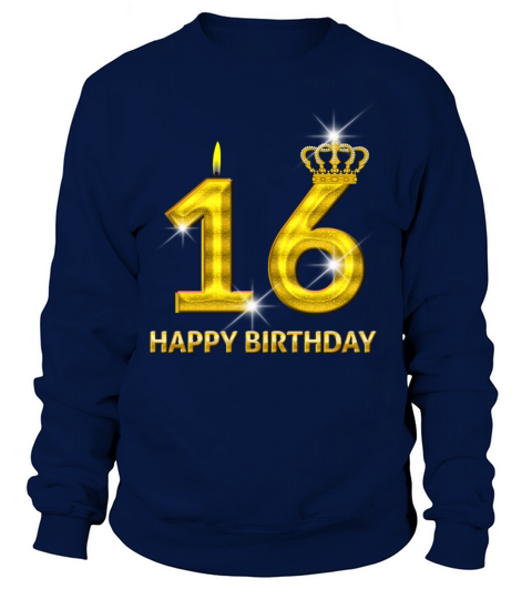 16 - Happy Birthday - Golden Number Women's Sweatshirt