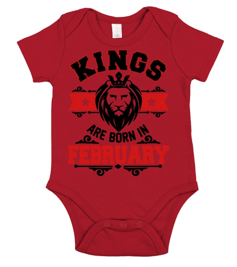 kings are born in lion february Short Sleeve Baby One-Piece
