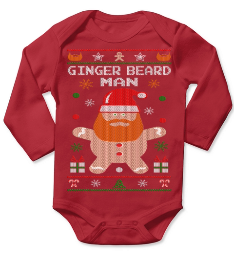 Ginger Beard Man Long Sleeve Baby One-Piece