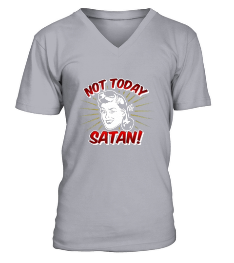 Vintage Retro Style Not Today Satan V-Neck T-shirt