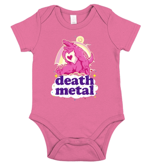 Care Bear Werewolf Death Metal Short Sleeve Baby One-Piece