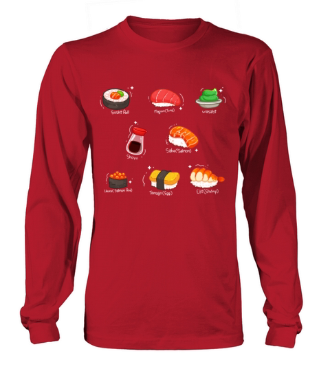 Kawaii Sushi Roll Wasabi Maguro Japanese Food Women's Long Sleeve