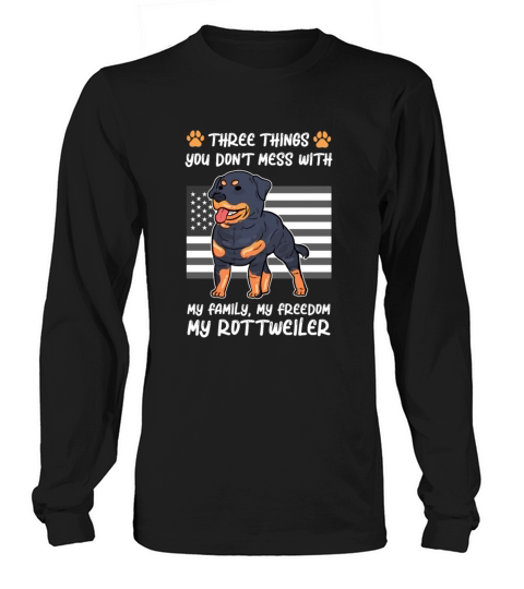 Cute Rottie Rottweiler Dog Owner American Flag Men's Long Sleeve