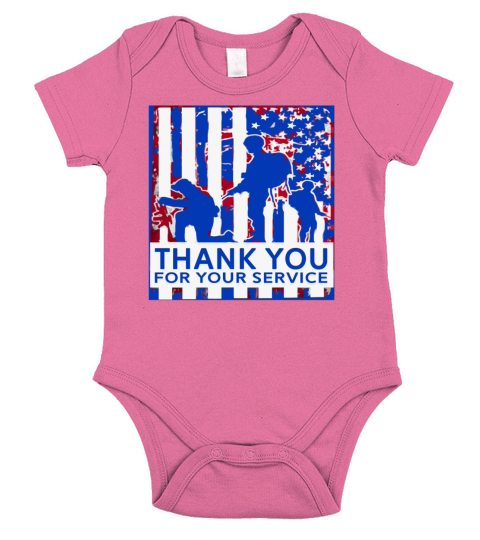THANK FOR YOUR SERVICE Memorial Day Short Sleeve Baby One-Piece