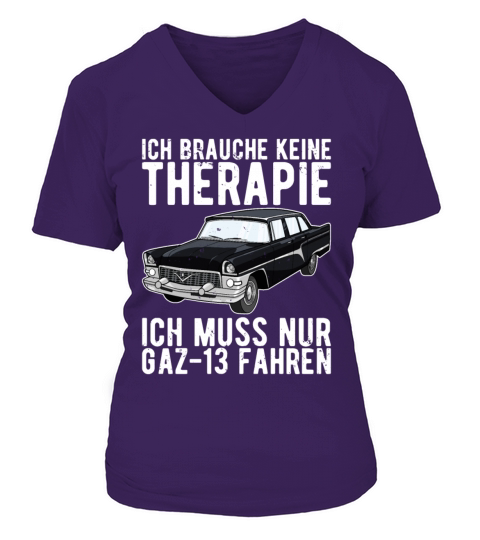 Therapy GAZ-13 Chaika Limousine Russia USSR V-neck T-Shirt Woman