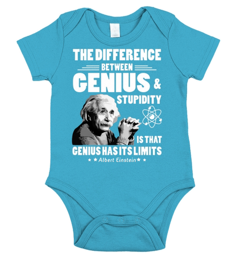 The difference between genius and stupidity - Sweat Shirt Short Sleeve Baby One-Piece