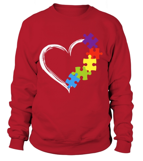 Love Ribbon Heart Puzzle Autism Awareness autism Women's Sweatshirt