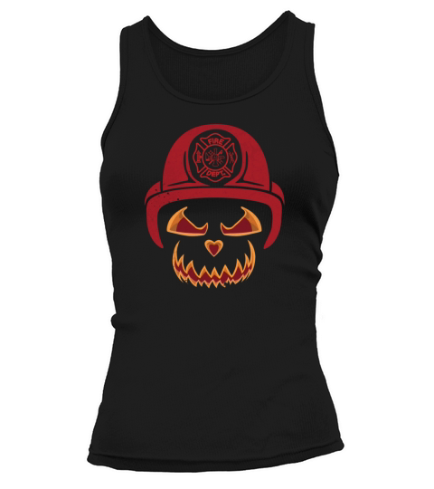 Firefighter Halloween Pumpkin Women's Tank Top