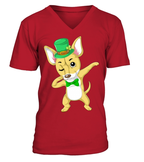 dabbing chihuahua st patricks day Men's V-Neck T-shirt