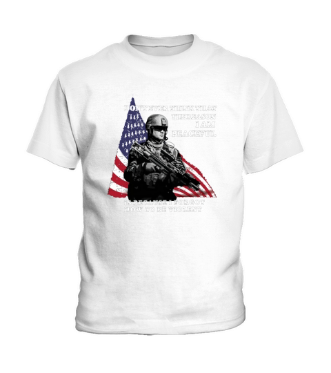 Dont ever think that the reason Im peaceful veteran shirt Kids T-Shirt