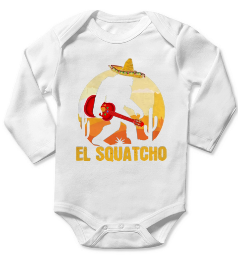 Bigfoot Hug Guitar El Squatcho Long Sleeve Baby One-Piece
