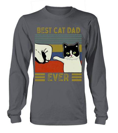 Vintage Best Cat Dad Ever Bump Tee Women's Long Sleeve