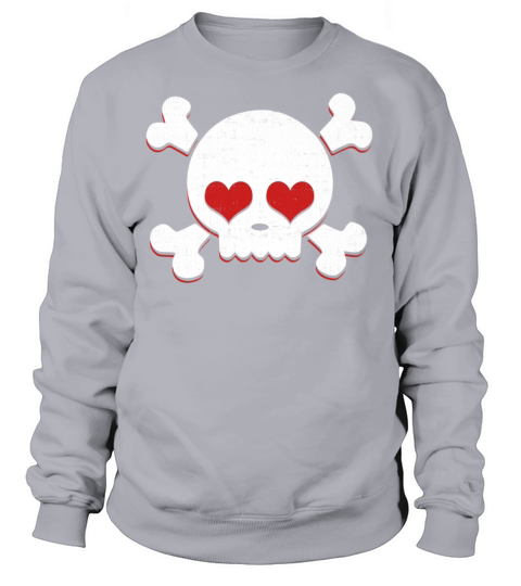 Skull Heart Valentines Day Pirate Flag Women's Sweatshirt