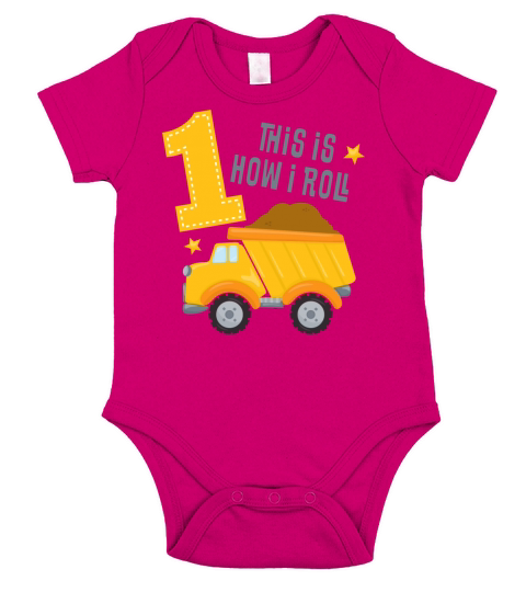 Dump Truck 1st Birthday Short Sleeve Baby One-Piece