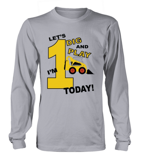 First birthday shirt construction bulldozer lets Women's Long Sleeve