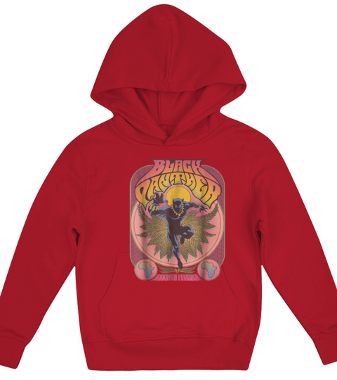 Marvel Black Panther Vintage 70 s Poster Style Bla Kids Hoodie