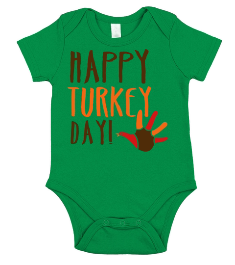 THANKSGIVING happy turkey day Short Sleeve Baby One-Piece
