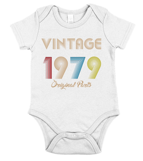 Vintage 1979 Original Parts 43rd Birthday Gifts Short Sleeve Baby One-Piece