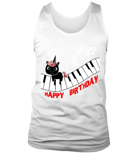 Piano Unicorn piano funny animals music Birthday Men's Tank Top