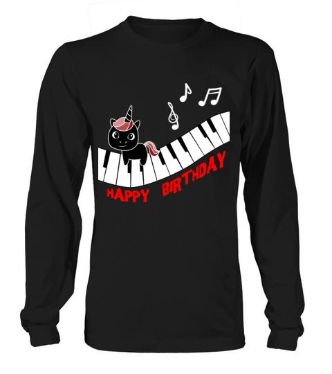 Piano Unicorn piano funny animals music Birthday Men's Long Sleeve