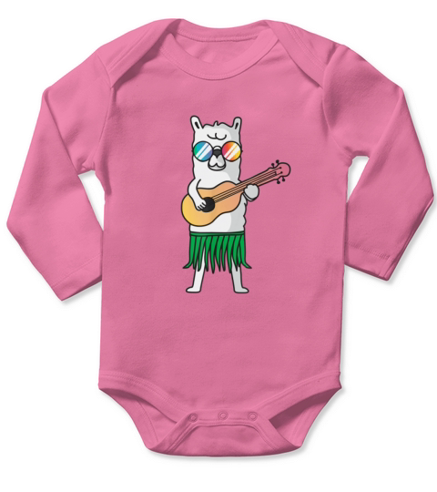 Llama Ukulele Luau Cute Funny Cool Alpaca Gift Long Sleeve Baby One-Piece