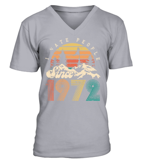 Vintage 1972 50th Birthday Fiftieth Gift V-Neck T-shirt