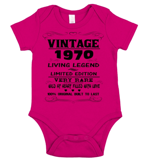 VINTAGE 1970 Short Sleeve Baby One-Piece
