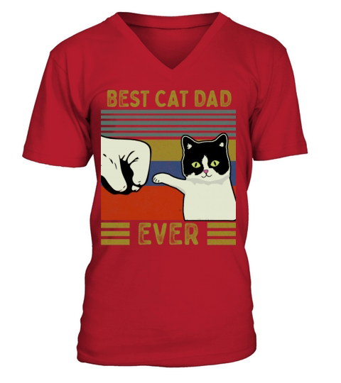 Vintage Best Cat Dad Ever Bump Tee Men's V-Neck T-shirt