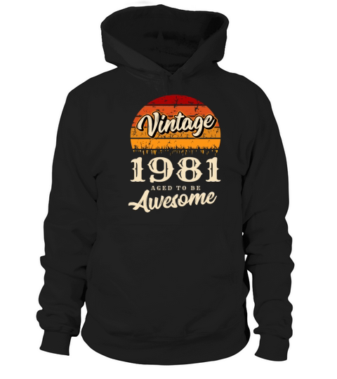 1981 Vintage born in Retro age Birthday gift idea Women's Hoodie