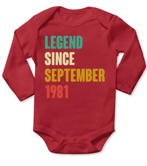 September 1981 41st Birthday 41 Years Old Bday Gi Long Sleeve Baby One-Piece