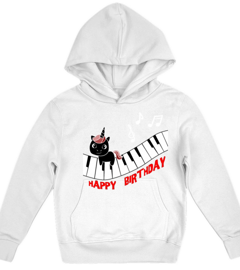 Piano Unicorn piano funny animals music Birthday Kids Hoodie