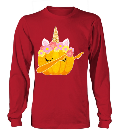 Cute Dabbing Pumpkin Unicorn Halloween Women's Long Sleeve