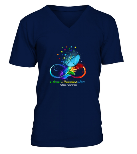 Accept   Understand   love   Autism Awareness V-Neck T-shirt