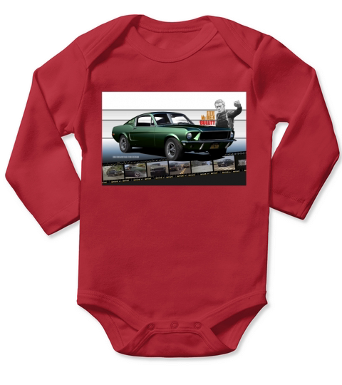 shirt Steve McQueen Bullitt 1968 Ford Mustang Long Sleeve Baby One-Piece