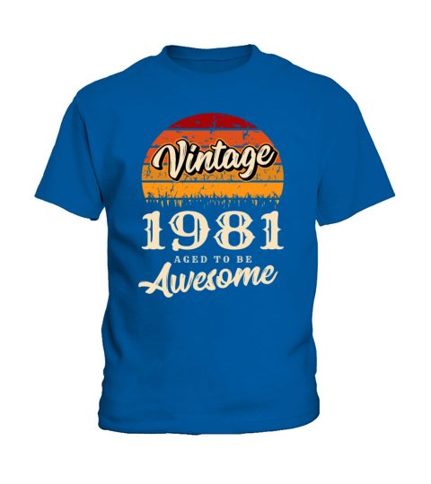 1981 Vintage born in Retro age Birthday gift idea Kids T-Shirt