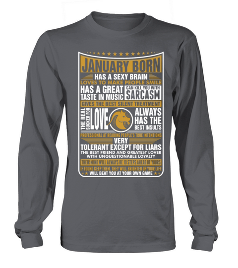 January Capricorn Born Men's Long Sleeve