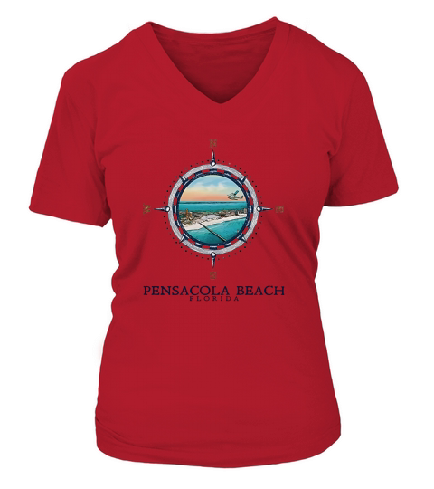 Vintage Pensacola Beach V-neck T-Shirt Woman