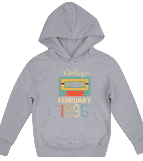 Vintage February 1995 25th Birthday 25 Year Gift Kids Hoodie